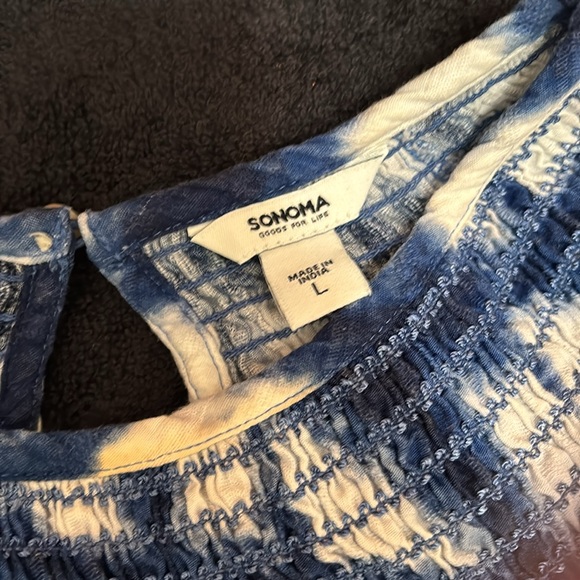 Sonoma Blue & White tie-dye blouse - Picture 9 of 9
